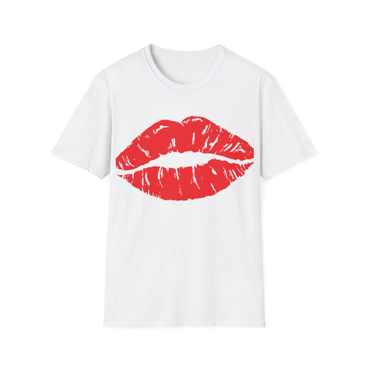 Kiss Mark T-Shirt — Red Lip Print Graphic Tee for Valentine’s Day & Gifts