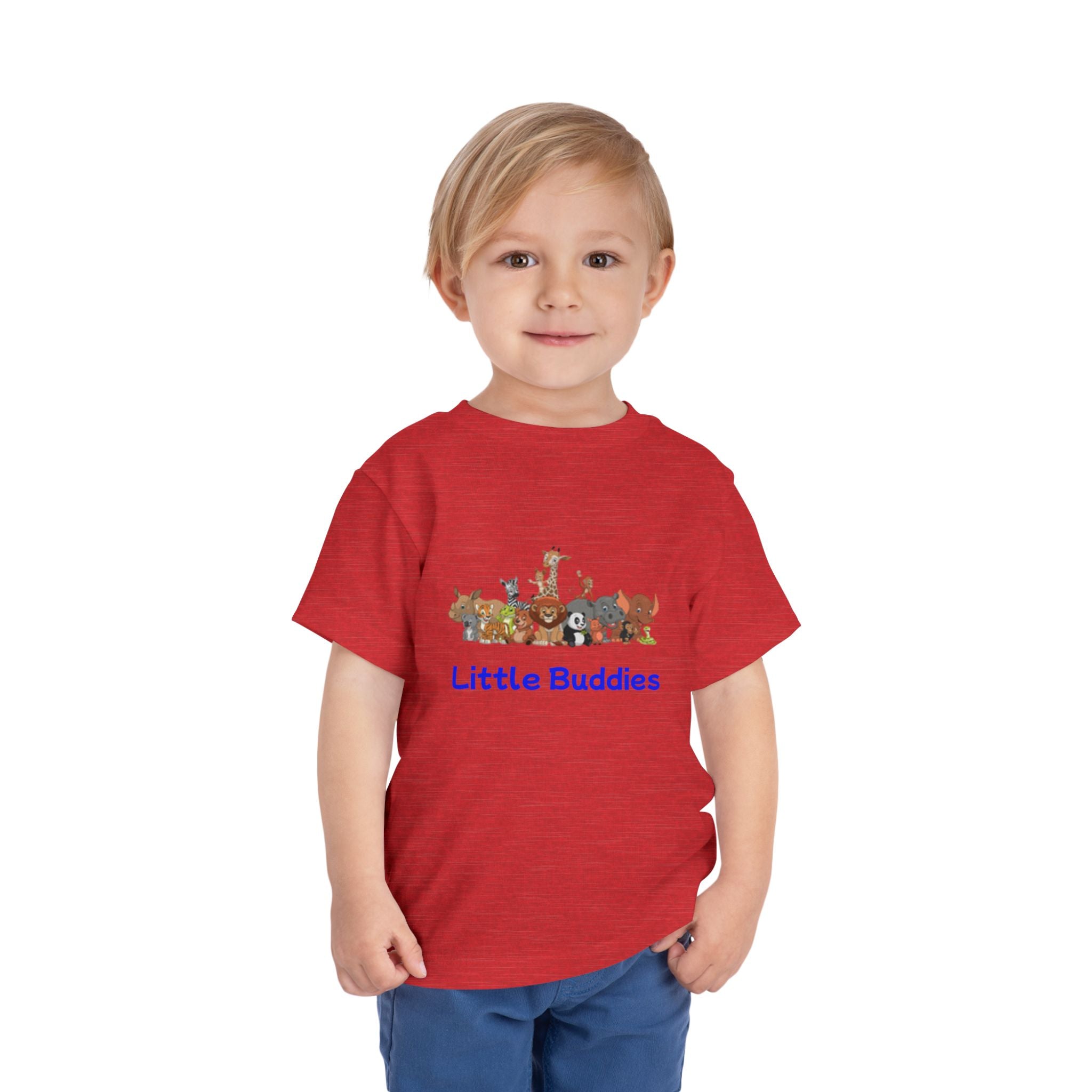 Toddler Tee — Colorful Rainbow Heart & Cute Animal Friends