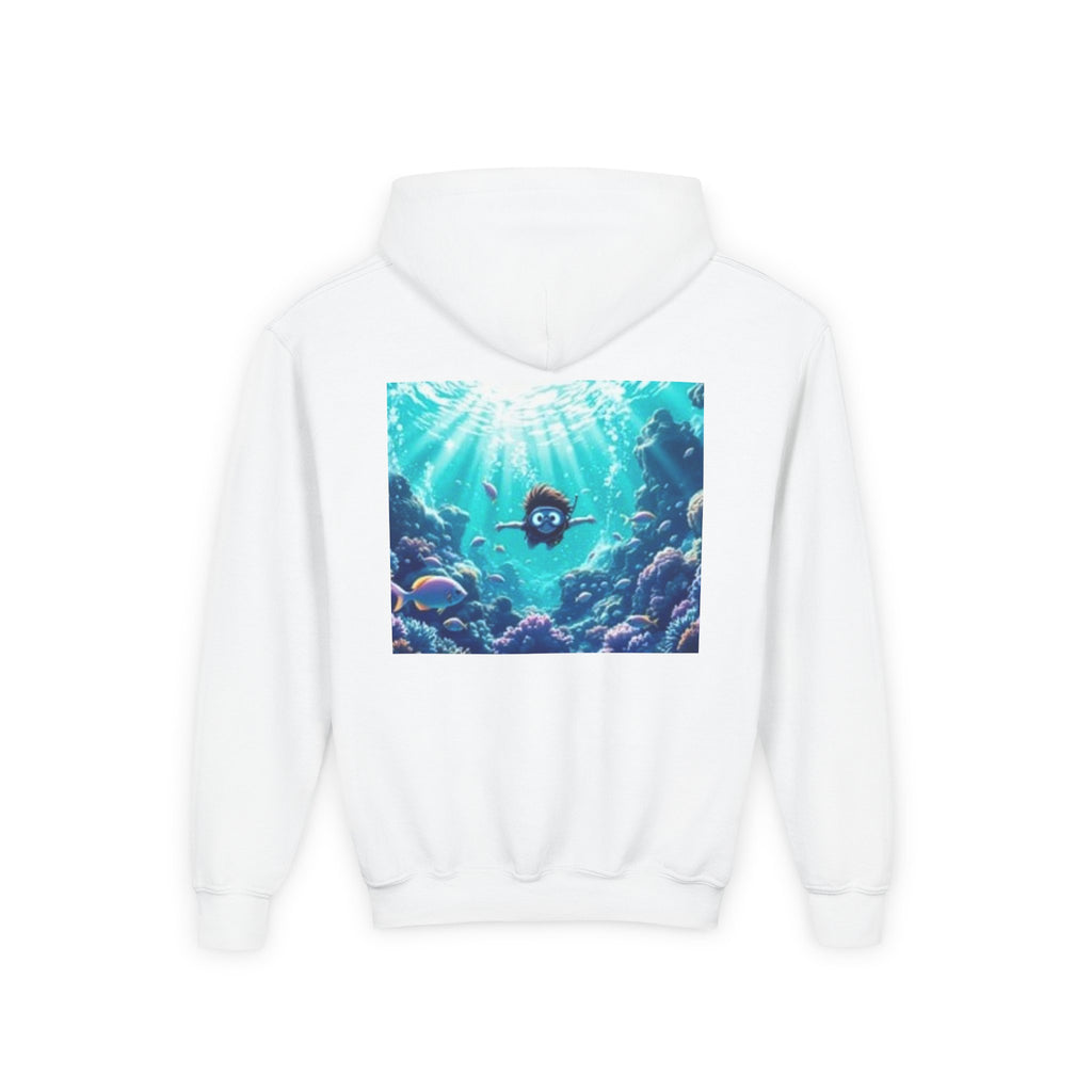 Youth Hoodie with Vintage Octopus & Underwater Scene — Kids Ocean Crew Pullover