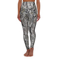 Bark Texture High-Waist Yoga Leggings — Tree Bark Print All-Over