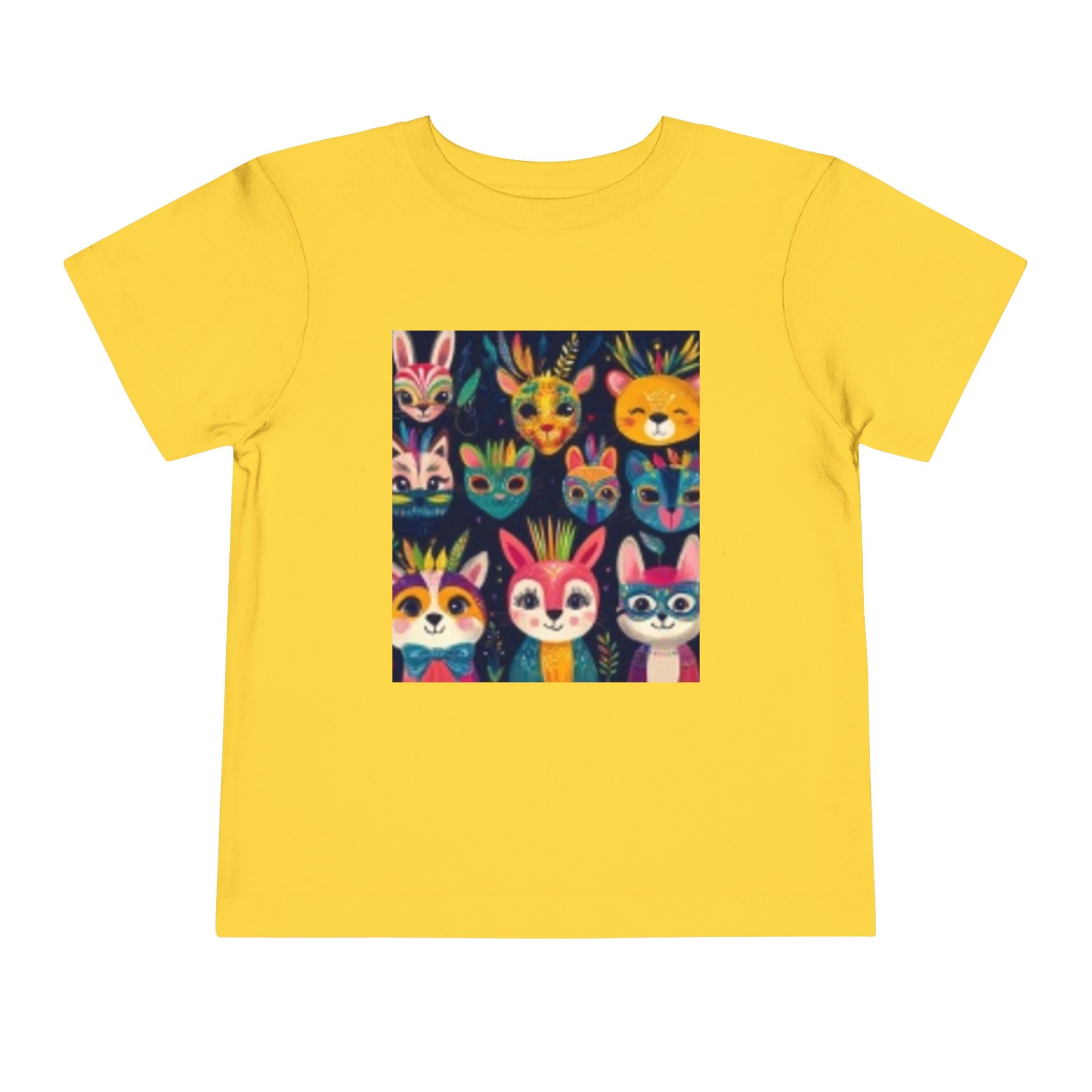 T-shirt pour tout-petits – T-shirt coloré pour tout-petits avec des visages d'animaux de la forêt