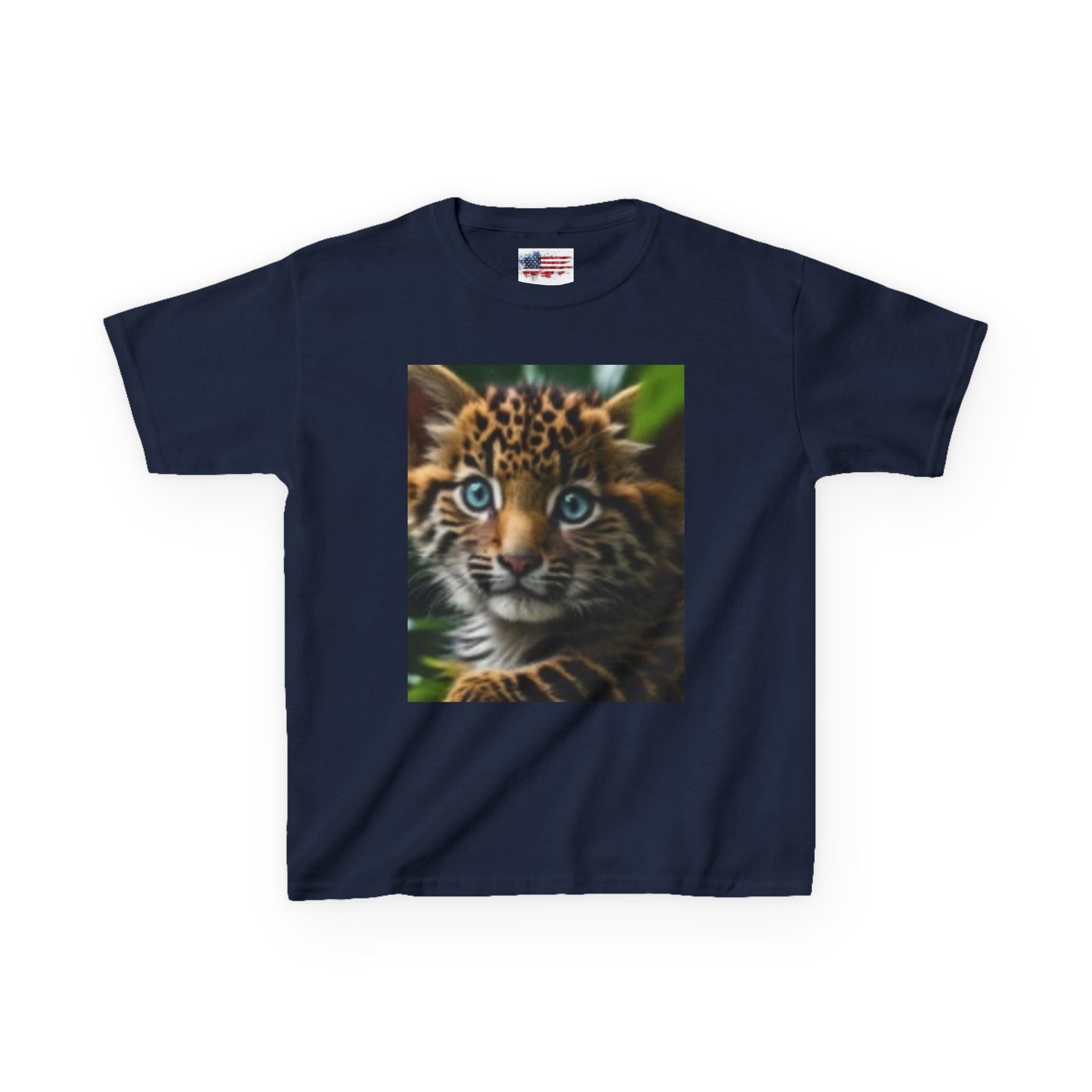 Kids Leopard Cub T-shirt — Colorful Leopard Print Back