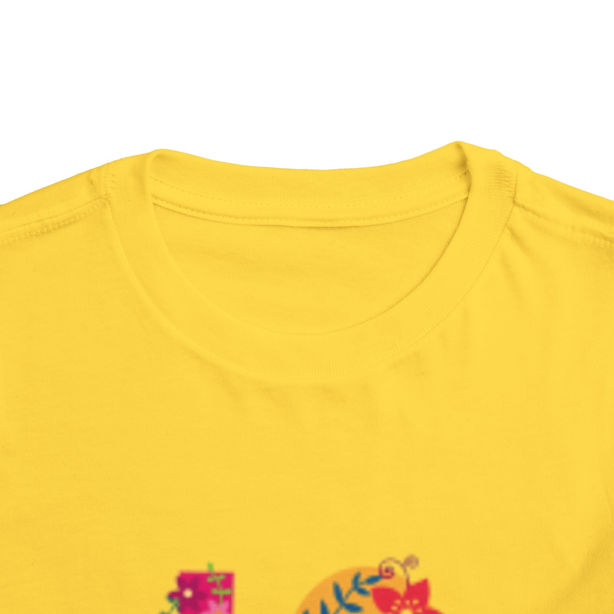 LOVE Floral Toddler T-shirt — Colorful Heart Handprint Kids Shirt