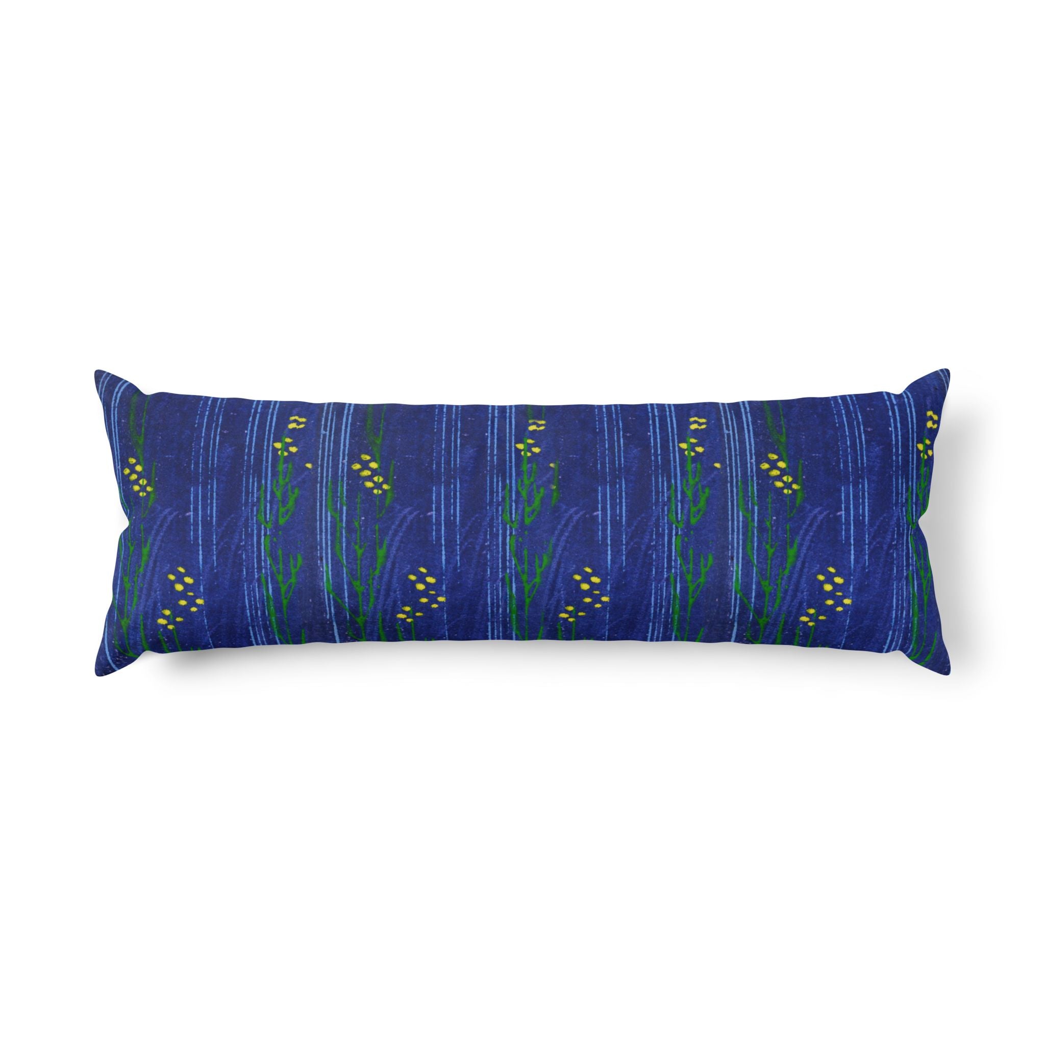 Botanical Blue Body Pillow — Long Floral Comfort Pillowcase