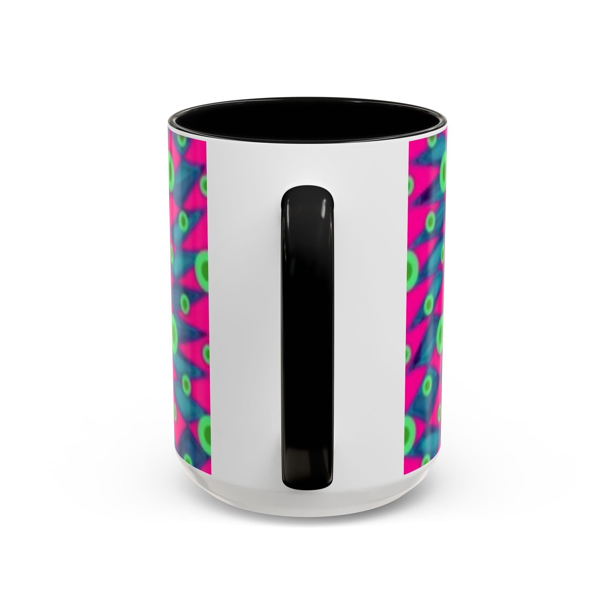 Abstract Neon Pattern Coffee Mug — Vibrant Retro Geometric Accent Mug (11/15oz)