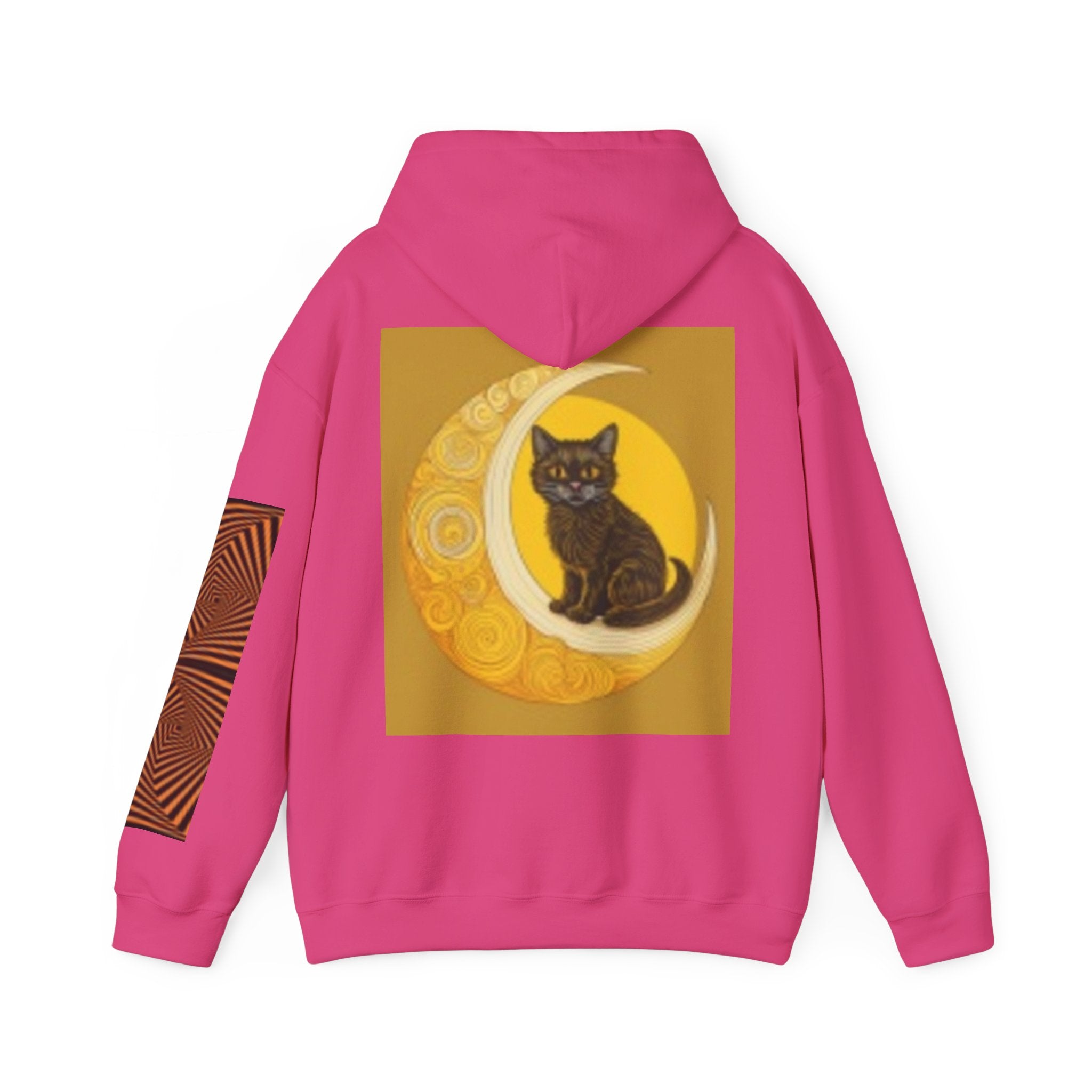 Moon Cat Hoodie — Black Cat Sitting on Crescent Moon Graphic Sweatshirt