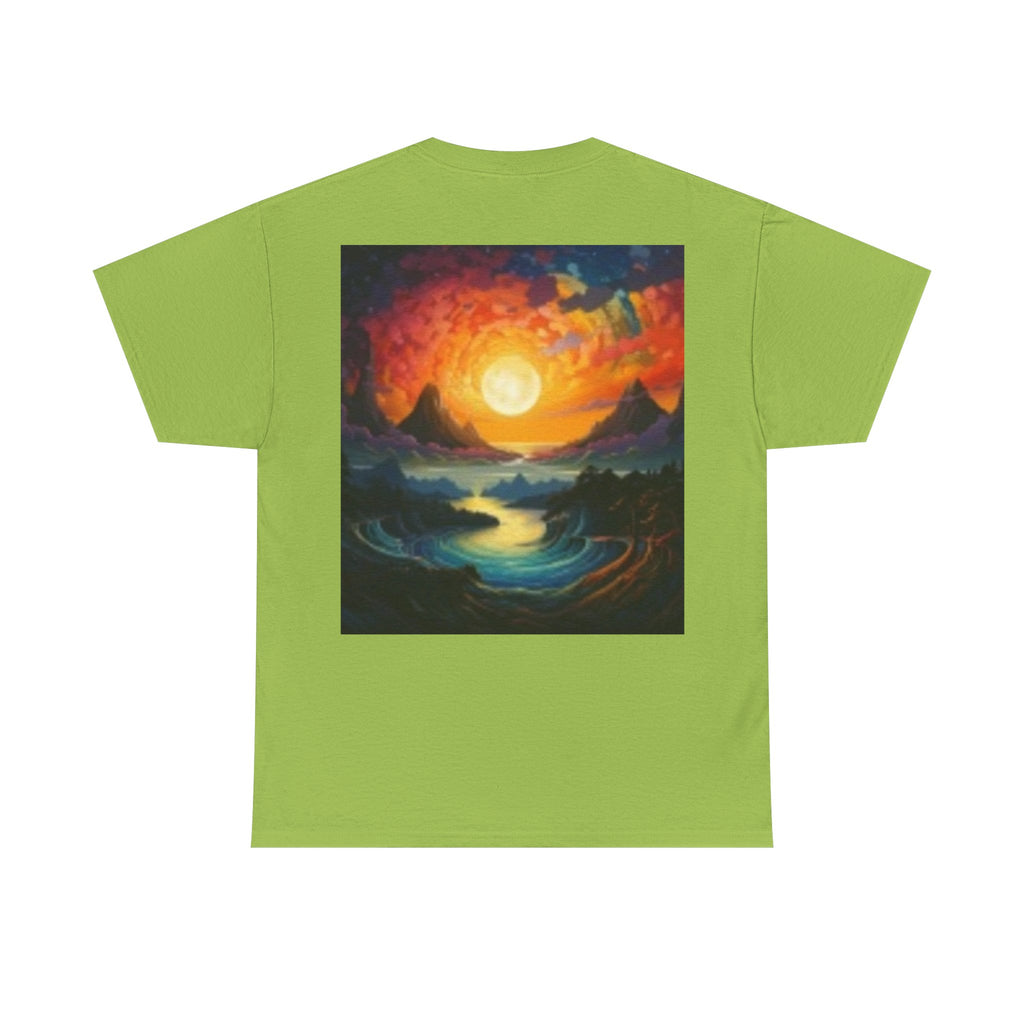 Nature Scene T-shirt— Five Bears in  River & Sunset Landscape T-Shirt