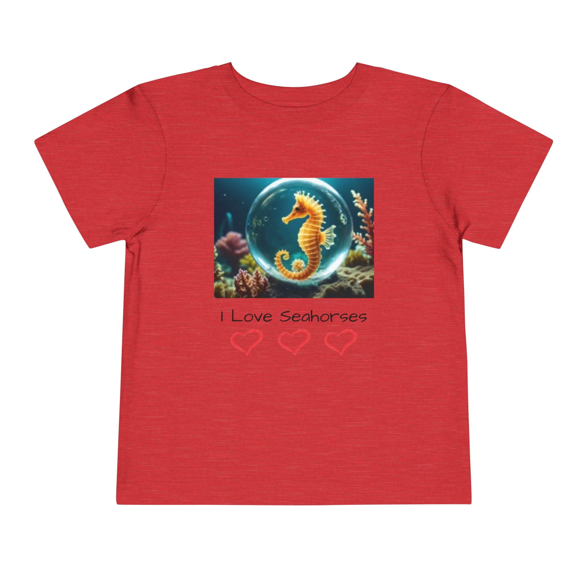 T-shirt pour tout-petit — Motif mignon hippocampe et étoile de mer de l'océan