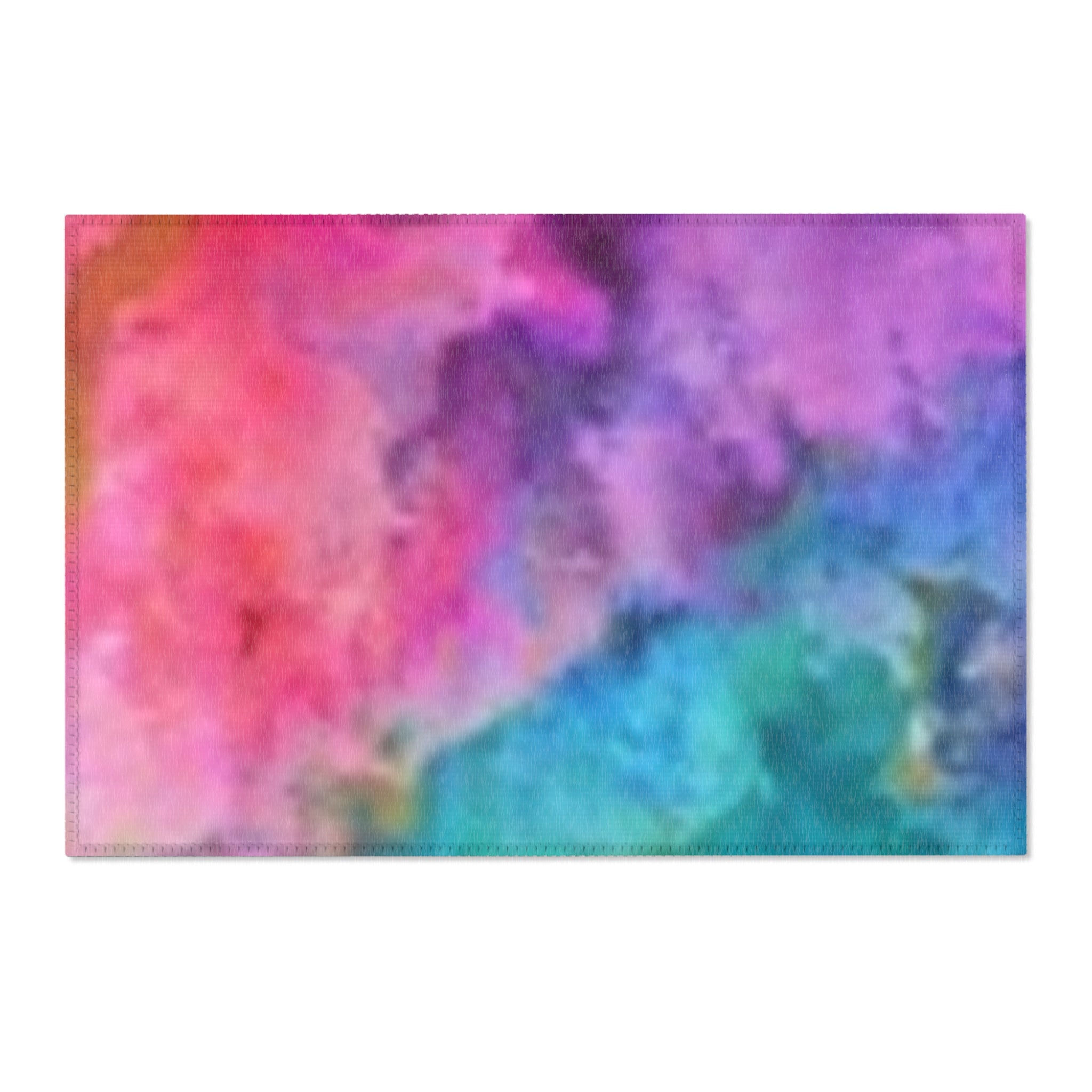 Tapis éclatant à l'aquarelle — Tapis de sol abstrait coloré bleu rose vert
