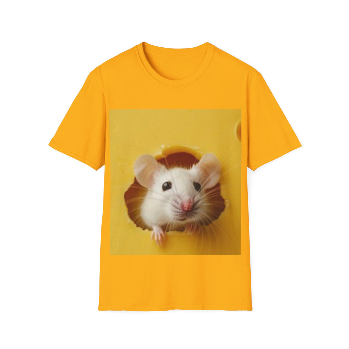 T-Shirt — Cute White Mouse Photo Tee (Peek-a-Boo Rodent Crewneck)