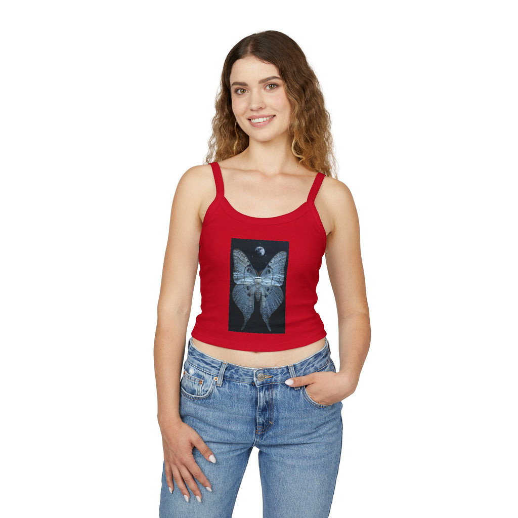 Women's Spaghetti Strap Tank Top Butterfly Magical Kingdom