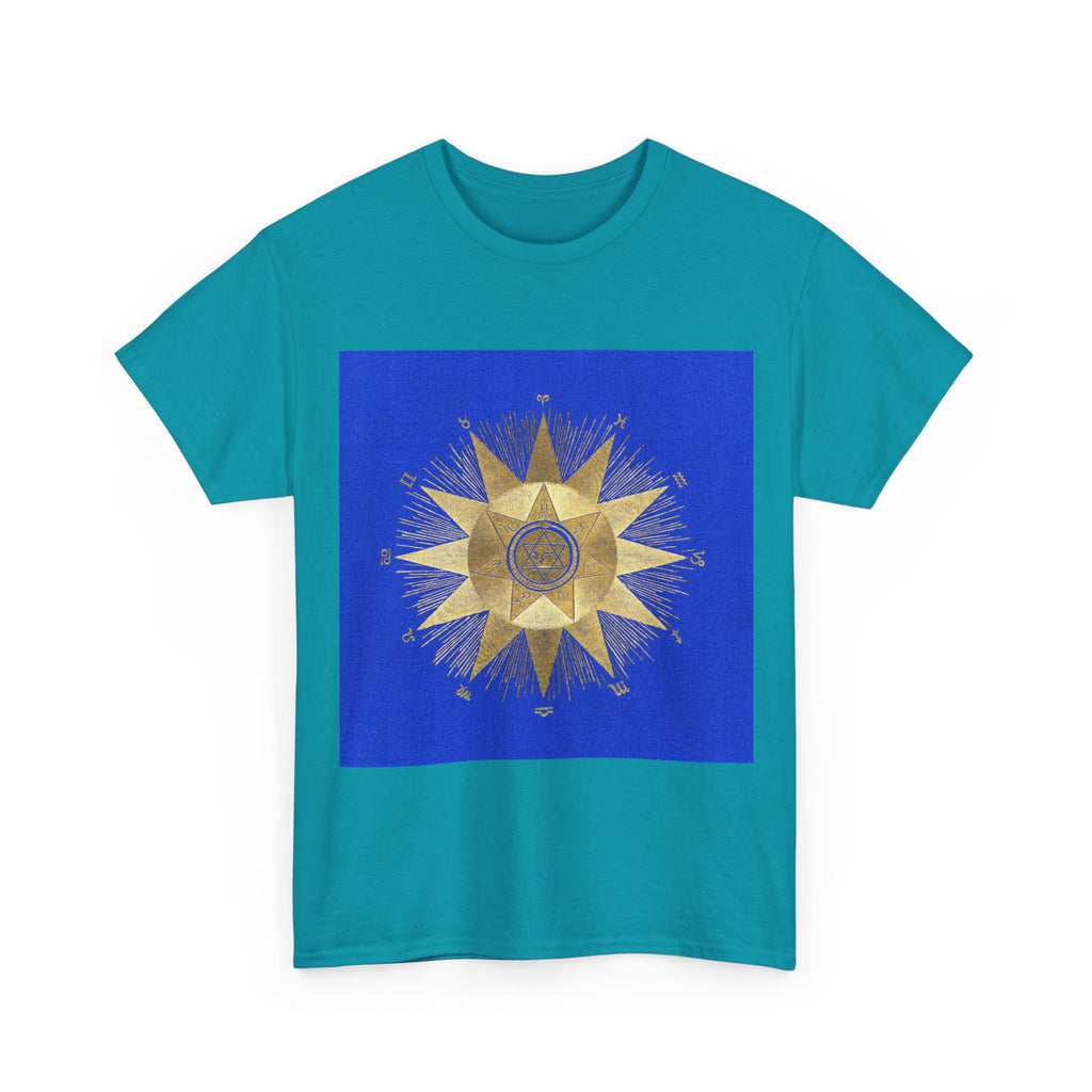 Gold Sunburst Compass T‑Shirt — Nautical Star Graphic Tee