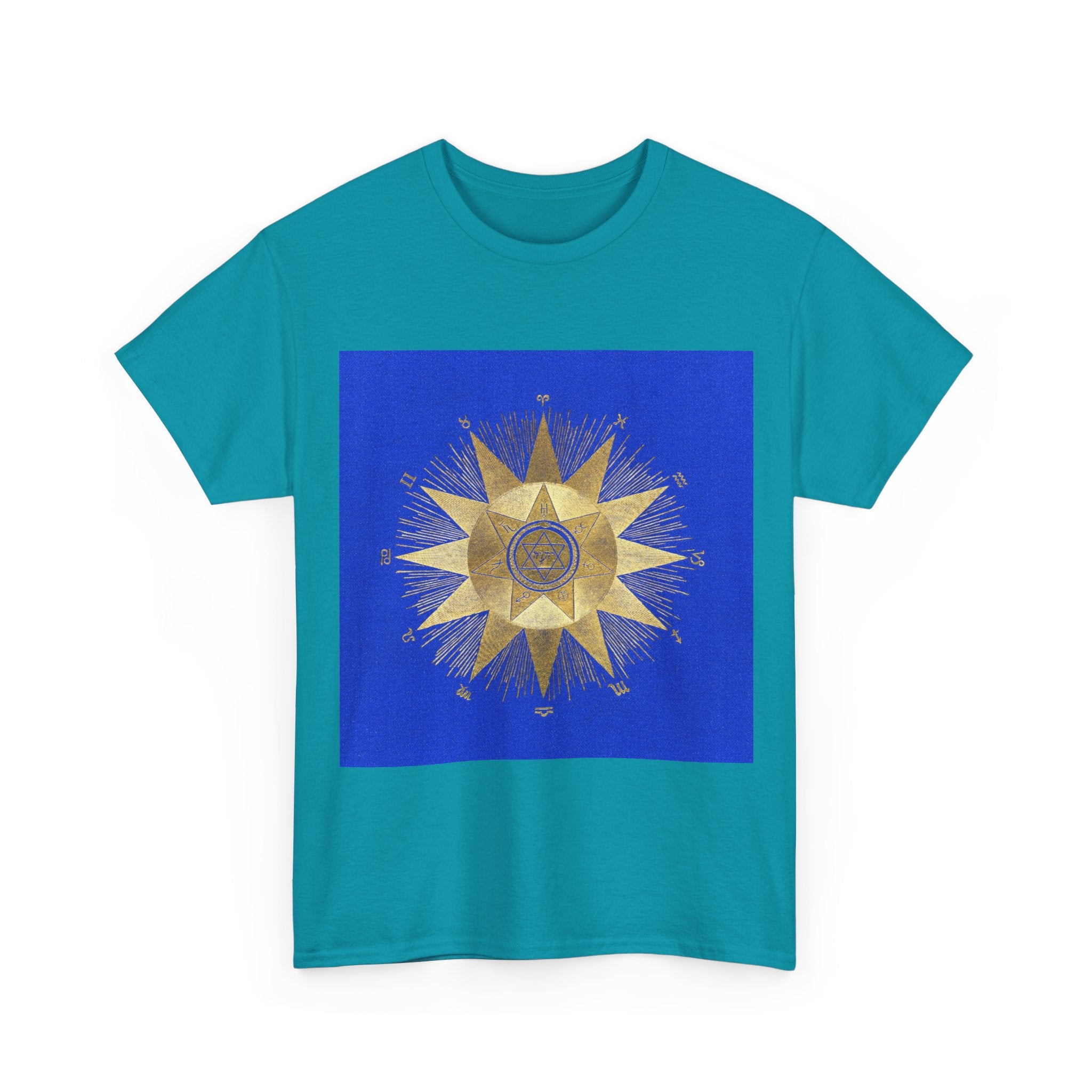 Gold Sunburst Compass T‑Shirt — Nautical Star Graphic Tee