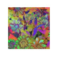 Psychedelic Floral Face Towel — Neon Rainbow Daisy Print