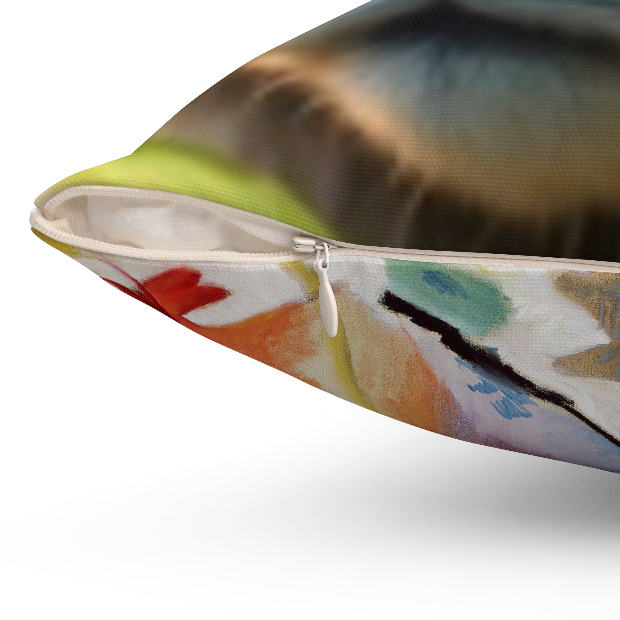 Decorative Pillow Cat Face & Colorful Geometrics