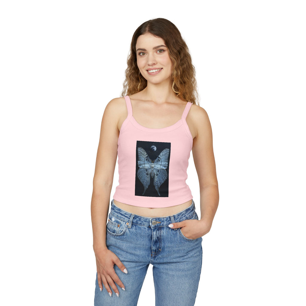 Women's Spaghetti Strap Tank Top Butterfly Magical Kingdom
