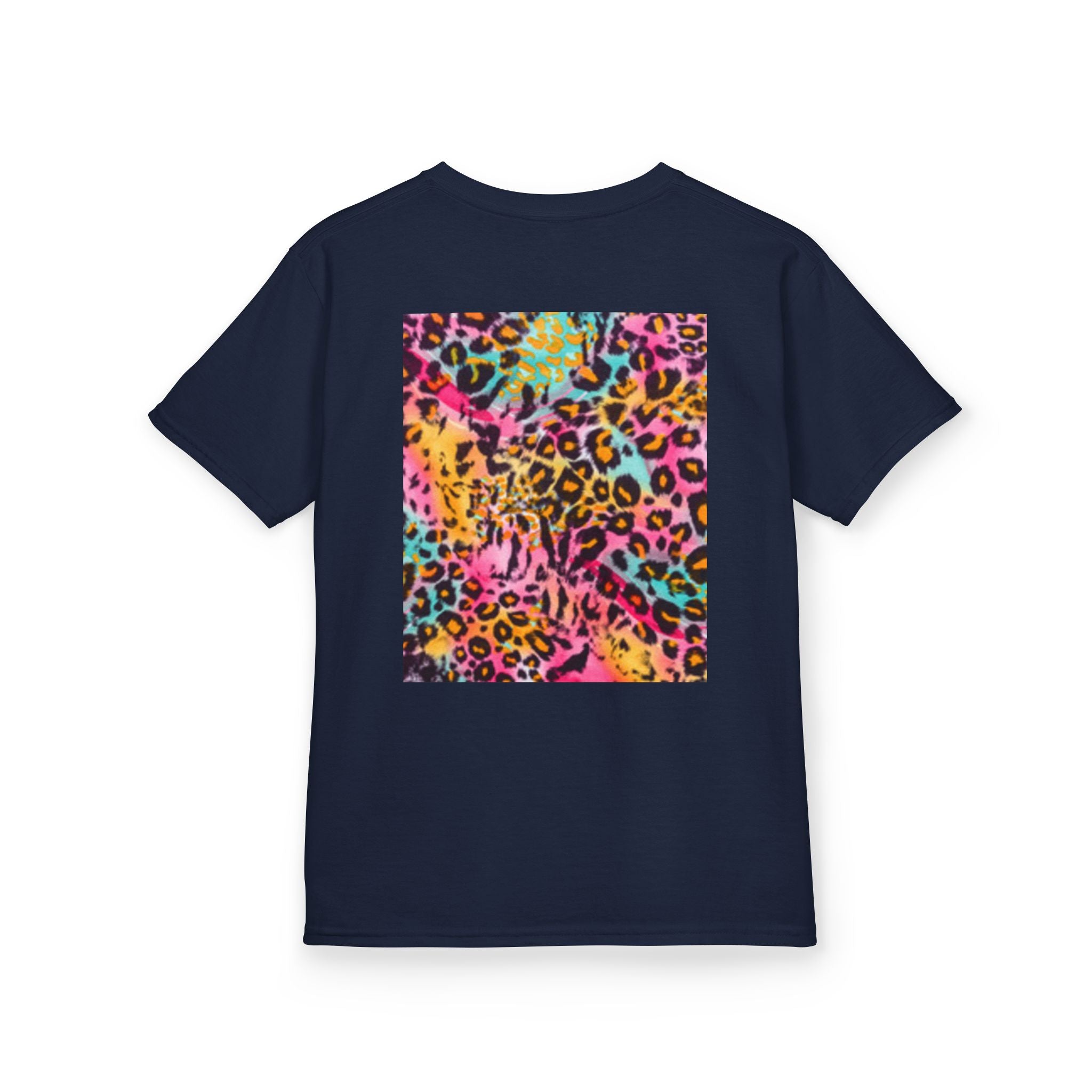 Kids Leopard Cub T-shirt — Colorful Leopard Print Back