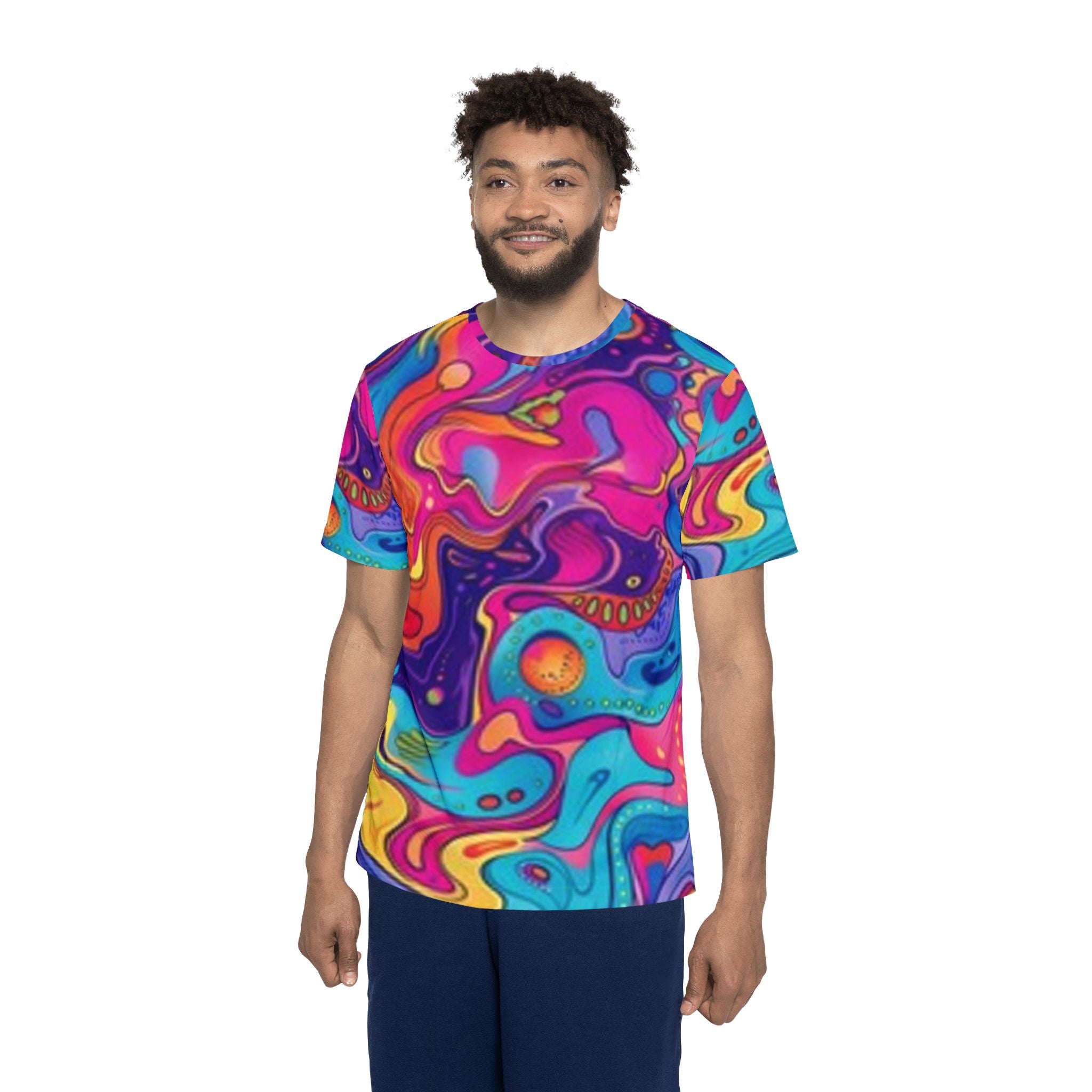 Psychedelic Swirl Men's Jersey — Vibrant Colors