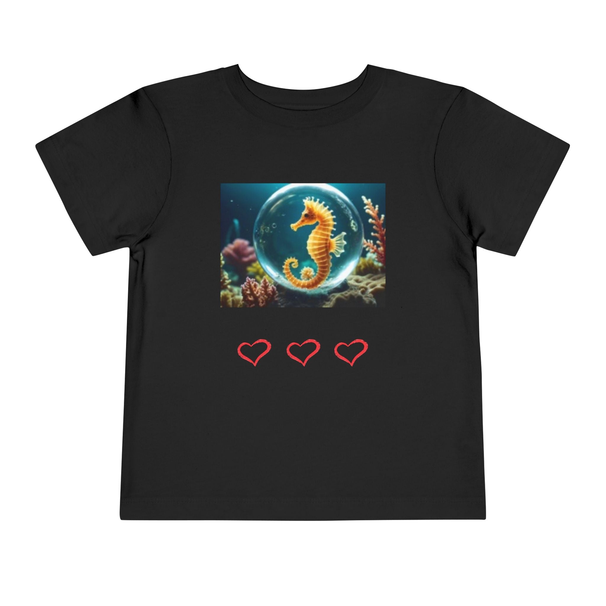 Toddler T-shirt — Cute Seahorse & Starfish Ocean Graphic