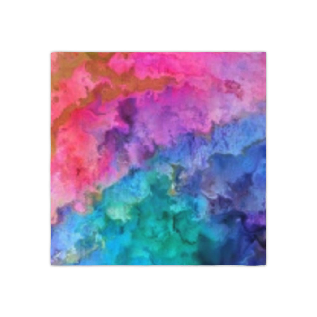 Abstract Watercolor Cocktail Napkins — Rainbow Marble Party Napkins (Set of 4)
