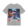 Cute Reindeer Santa Hat T-Shirt — Christmas Kids & Family Holiday Tee