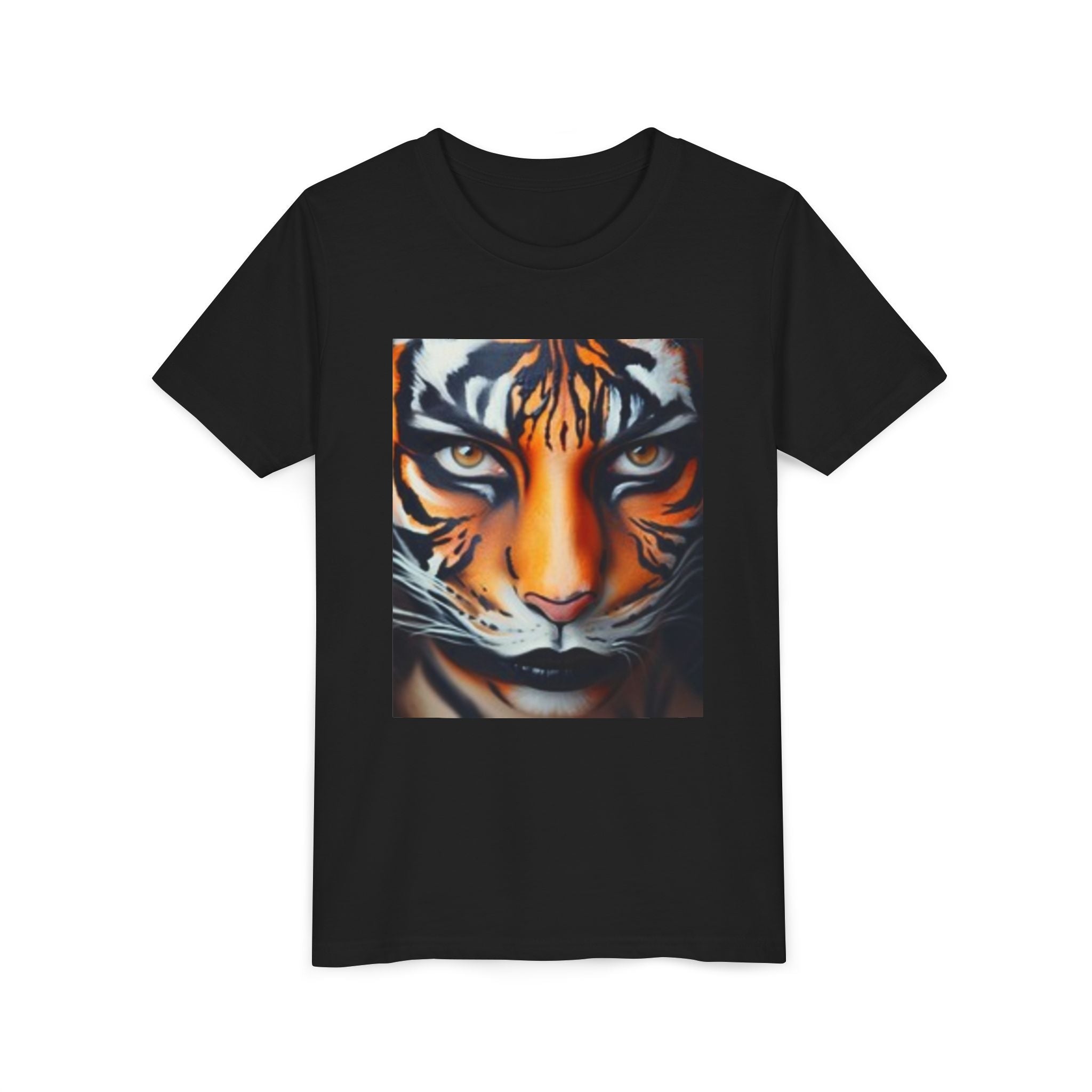 Youth Tiger Face Tee — Bold Orange Tiger Graphic Kids Shirt