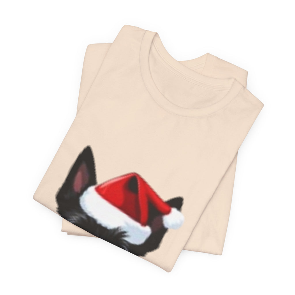 Scottish Terrier Christmas Tee — Cute Scottie Dog Wearing Santa Hat