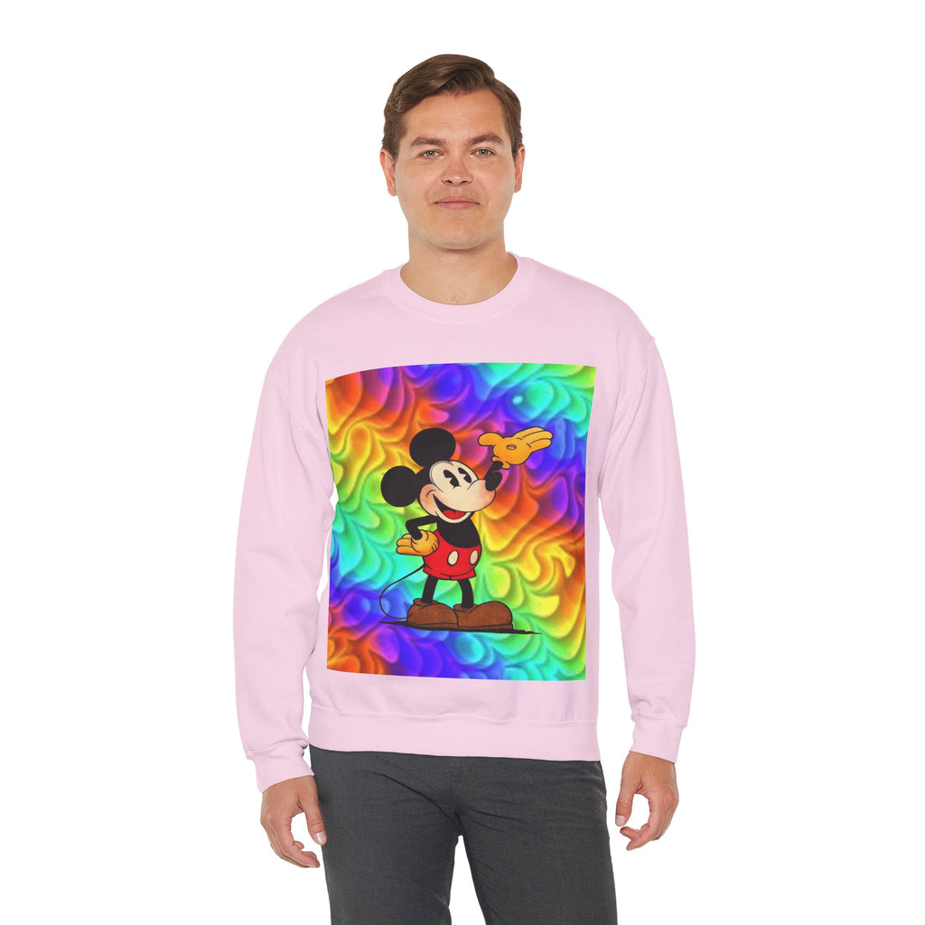 Mickey Mouse Rainbow Colors Unisex Heavy Blend Crewneck Sweatshirt