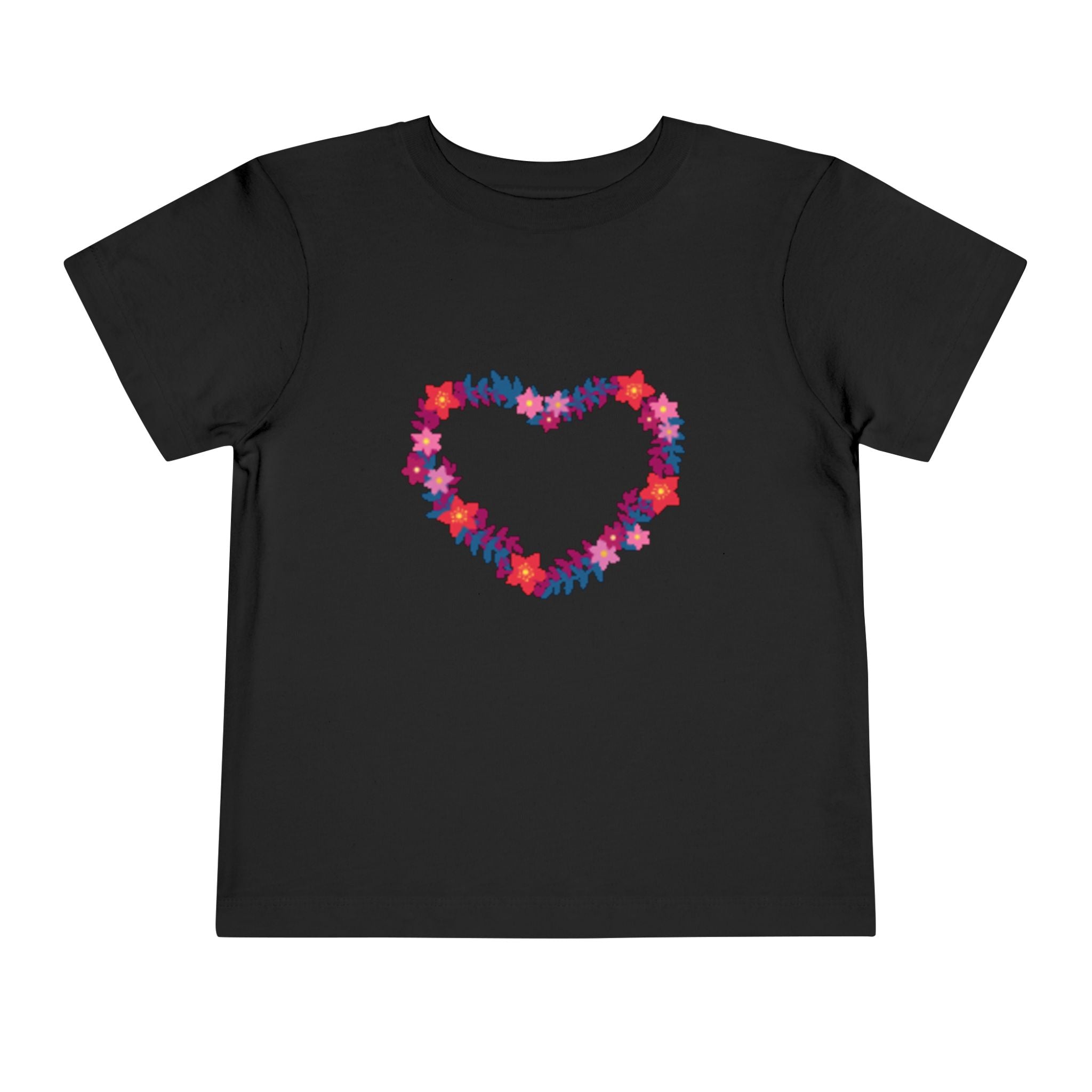 Toddler Tee — Floral Heart Graphic Kids' Short Sleeve Shirt