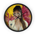 Mary Jordan Wall Clock – Bright Yellow & Pink Decorative Timepiece