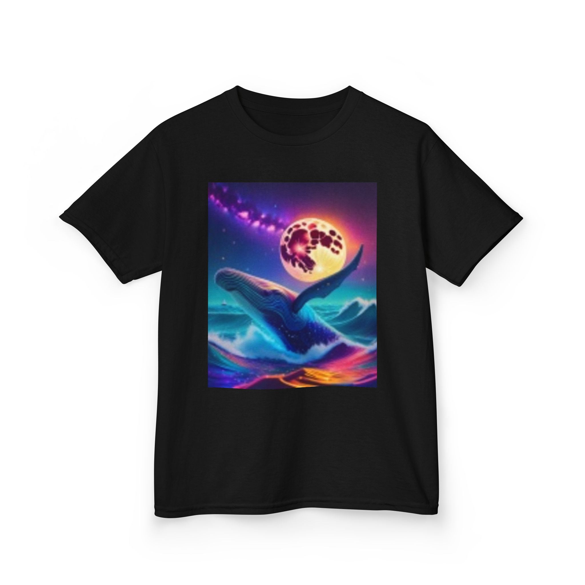 Kids Whale Tee — Neon Ocean Moon Kids T-Shirt
