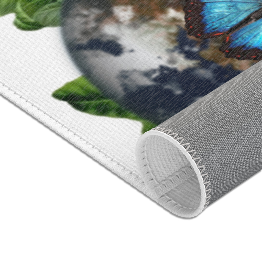 Earth Day & Earth Facts  Butterfly Planet Leaves Area Rug