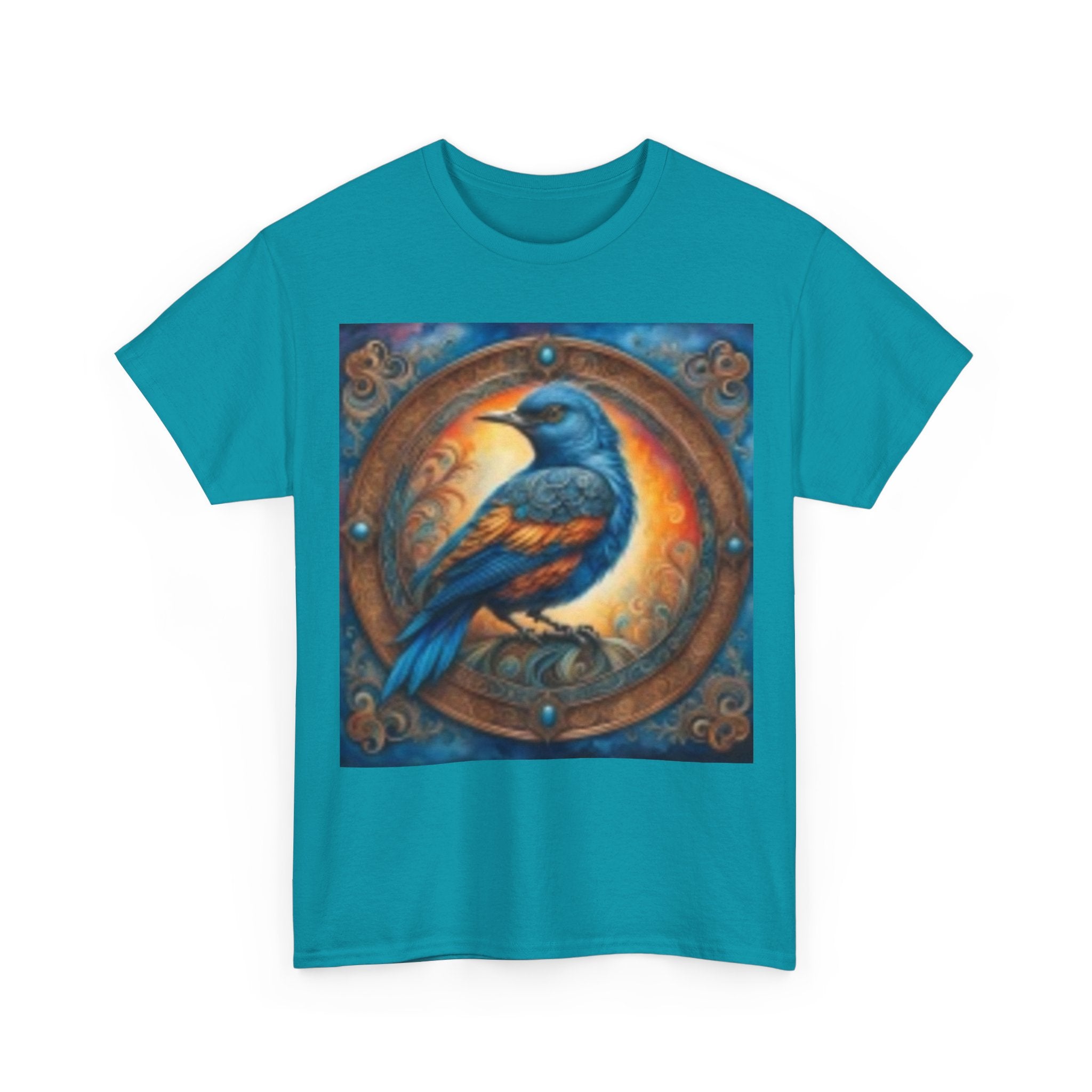 Bluebird Mystic Tee — Artistic Raven & Moon Illustration T‑Shirt