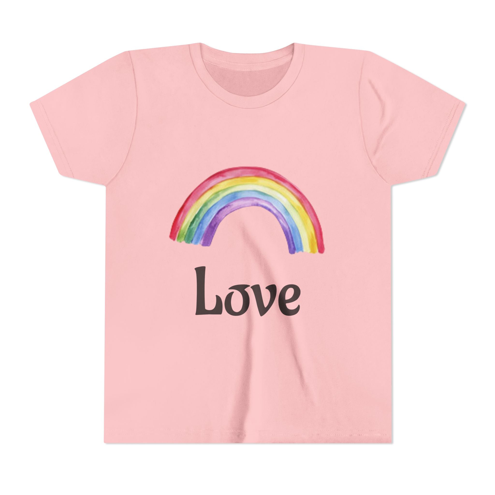 T-shirt enfant — T-shirt pour enfants arc-en-ciel aquarelle et drapeau américain à coups de pinceau