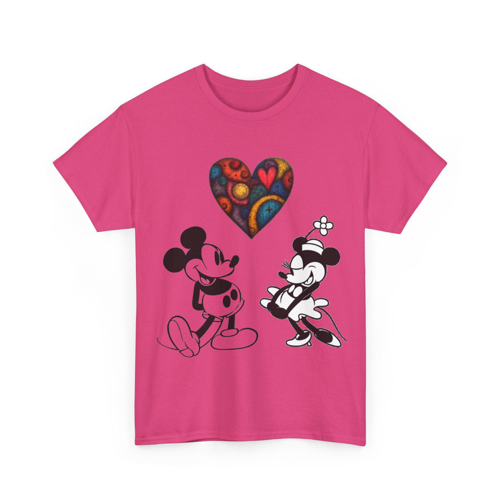 Classic Cartoon Mickey Mouse & Minnie Mouse Graphic T-shirt