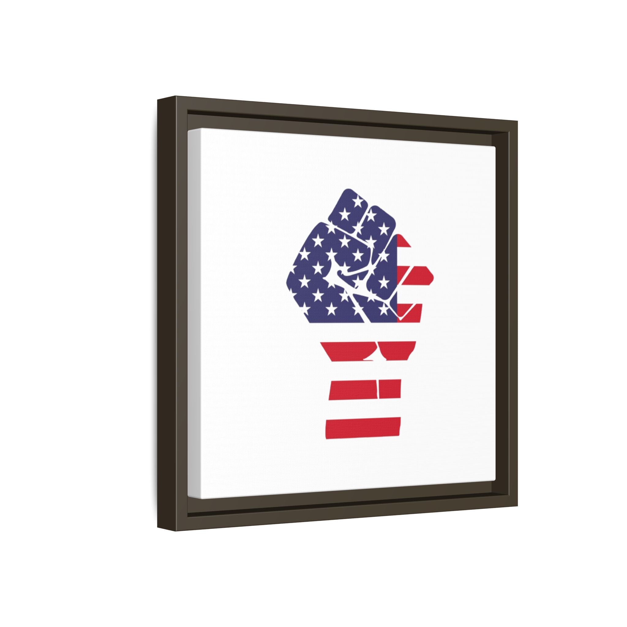 Framed Canvas Print – American Flag Fist Wall Art