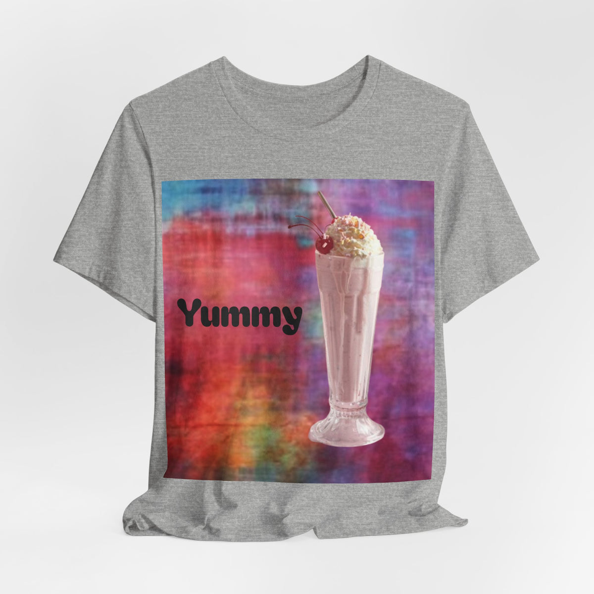 Yummy Strawberry Milkshake Tee - Retro Colorful Ice Cream Soda Graphic T-Shirt