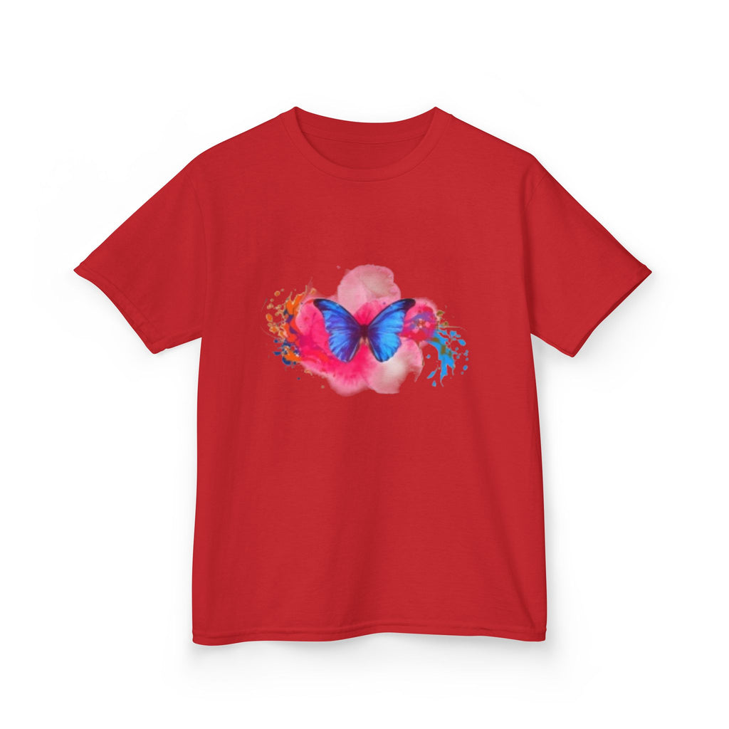 Kids Butterfly Tee - Watercolor Pink & Blue Butterfly Graphic Shirt