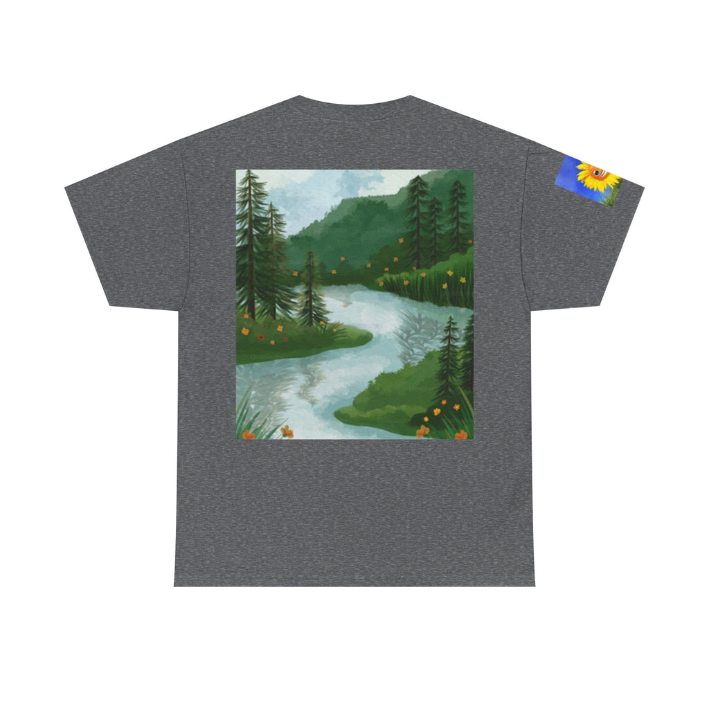 T-Shirt — Desert Turtle & Scenic River Vintage Nature Artwork