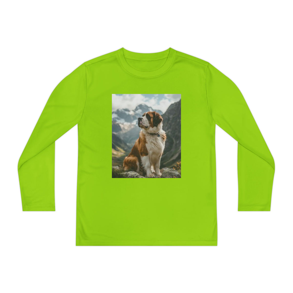 Youth Long Sleeve Tee — St. Bernard Mountain Dog Print
