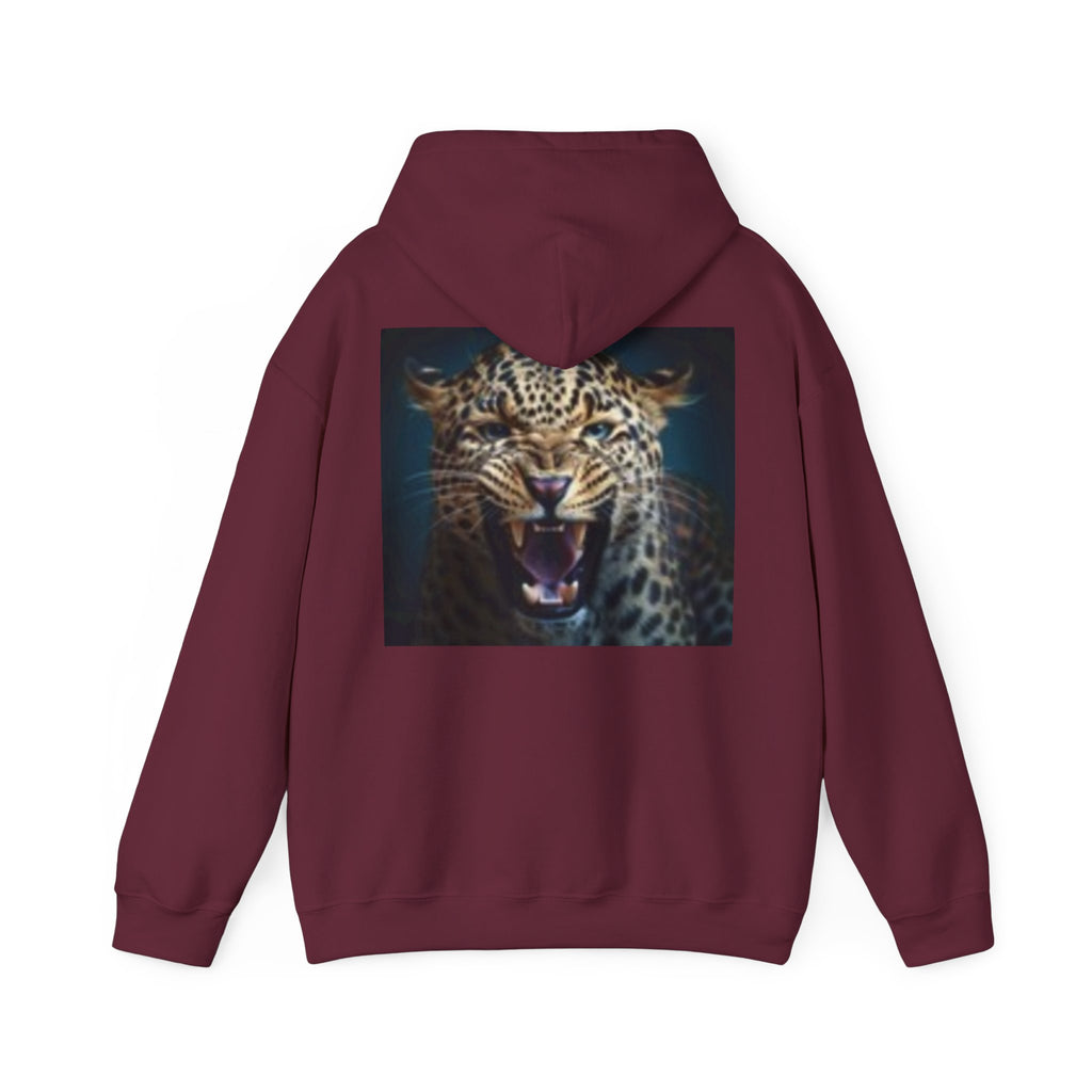 Roaring Leopard Graphic Hoodie — Fierce Wild Cat Print Pullover