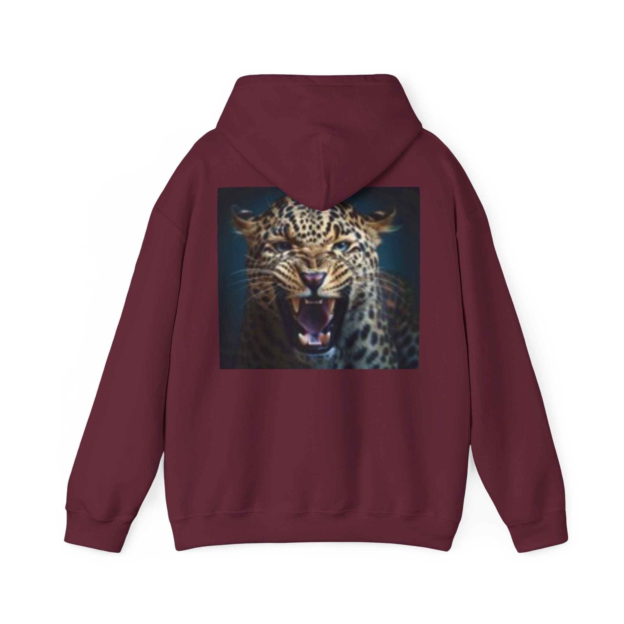Roaring Leopard Graphic Hoodie — Fierce Wild Cat Print Pullover