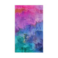 Abstract Watercolor Hand Towel — Vibrant Pink Blue Teal Bathroom & Kitchen Accent