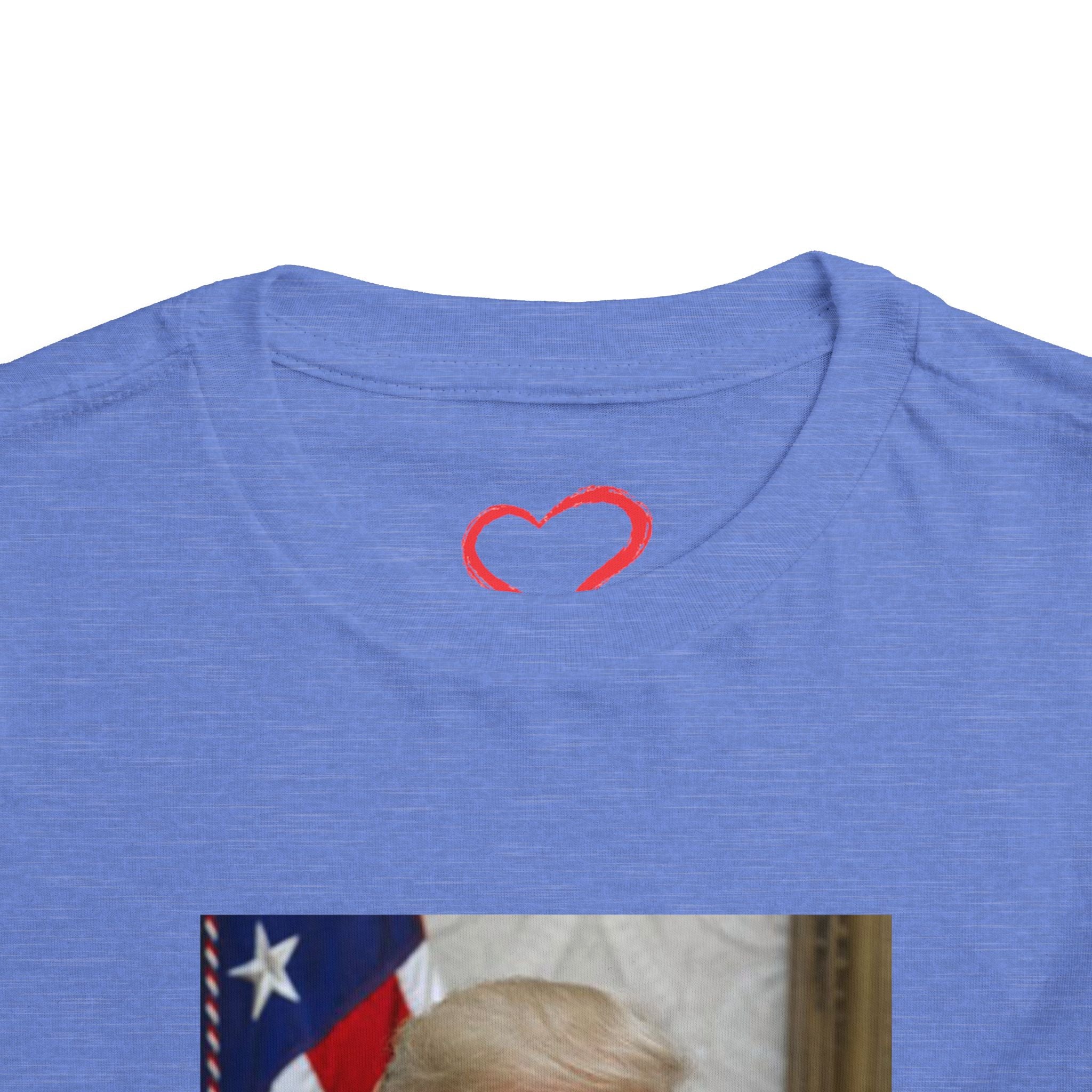 Toddler Tee with Patriotic Portrait & Flag Graphic