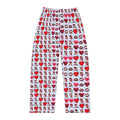 Valentine Heart & Kiss Women's Pajama Pants — Cute All-Over-Print Lounge Bottoms
