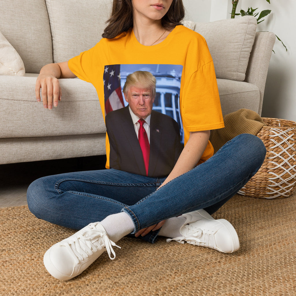Political Portrait T‑Shirt — Patriotic Flag Headshot Tee