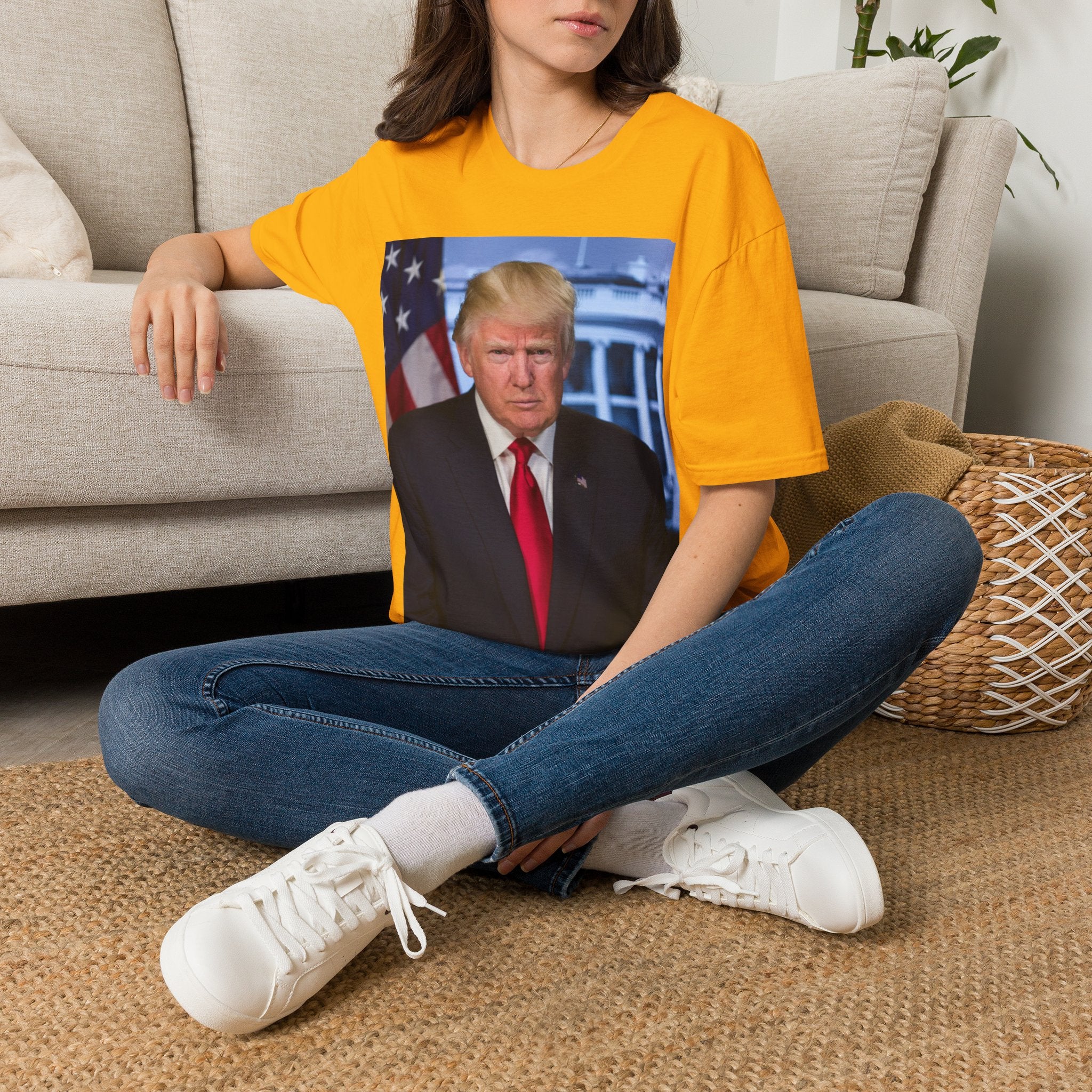 Political Portrait T‑Shirt — Patriotic Flag Headshot Tee