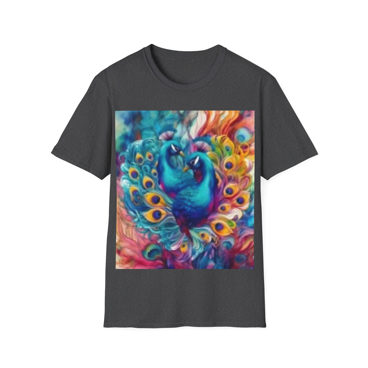 Two Peacock T-Shirt — Colorful Vibrant Peacock Art Tee