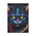 Neon Cat Canvas Print — Vibrant Neon-Fur Feline Wall Art
