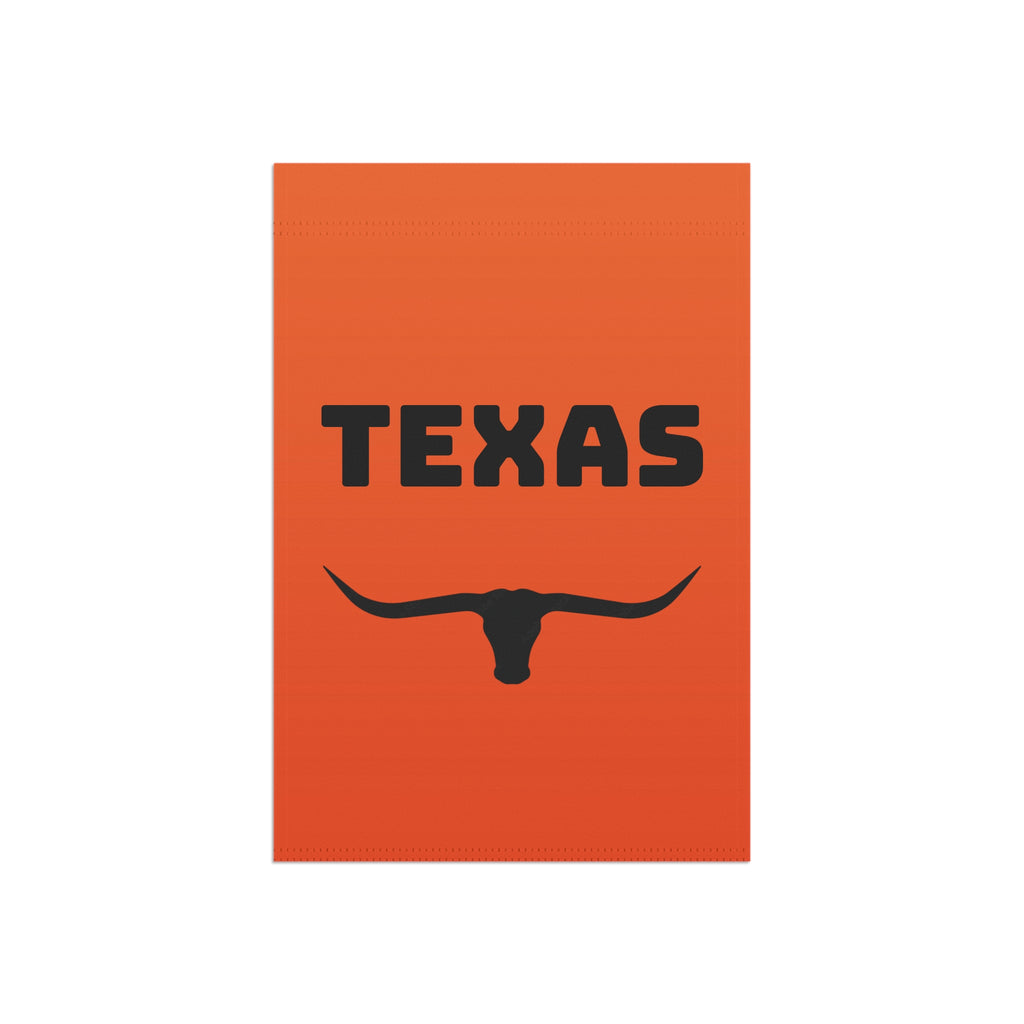 Texas~Longhorn Silhouette Garden Flag - Orange Decorative House Banner